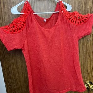 Orange cut out shoulder blouse size 2X